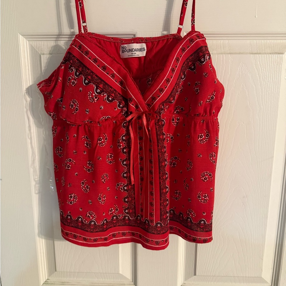 No Boundaries Red Paisley Camisole